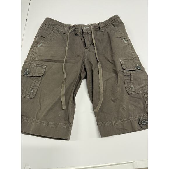 Eddie Bauer Cargo Shorts Bermuda Length Brown Utility Outdoor Hike - Picture 1 of 8